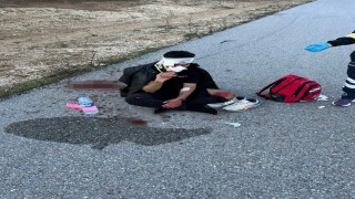 Uçak pistinde motosikletle hız kaza yaptırdı: 2 yaralı