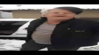 70 yaşındaki Celal Amca, kara olan hasretini oyun havası ile dindirdi