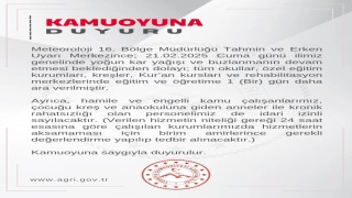 Ağrıda eğitime 1 gün daha ara verildi
