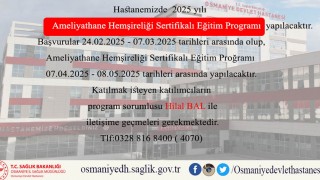 Ameliyathane Hemşireliği Sertifikalı Eğitim Programı Düzenlenecek