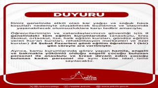 Artvinde eğitime kar engeli