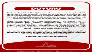 Artvinde eğitime kar engeli: Tatil süresi 1 gün daha uzatıldı