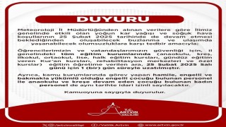 Artvinde kar tatili uzatıldı