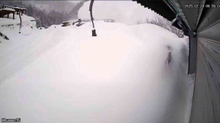 Ayder Yaylasında düşen çığ güvenlik kamerasına yansıdı