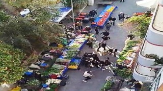 Aydında pazar yerinde yumruklu kavga