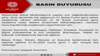 Balıkesirde eğitime kar engeli