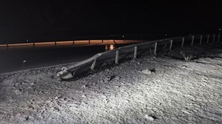 Bartın-Amasra karayolunda kar yağışı başladı