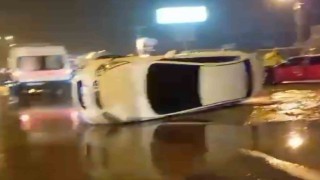 Bartında devrilen aracın sürücüsü kayıplara karıştı