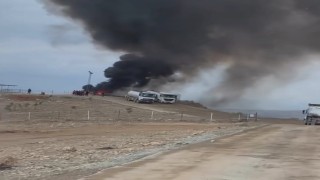 Batmanda atık petrol havuzunda yangın
