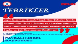 BEUN Öğretim Üyesi Prof. Dr. Bayarın çevre dostu faydalı model başvurusu tescillendi