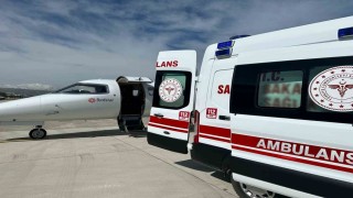 Beyin kanaması geçiren hasta ambulans uçakla Ankaraya sevk edildi