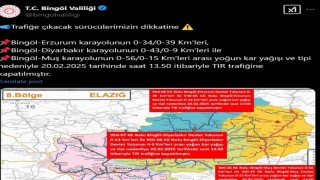 Bingölde kar ve soğuk hava etkisini artırdı: Tır trafiğine kısıtlama getirildi
