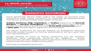 Bingölde okullara kar tatili