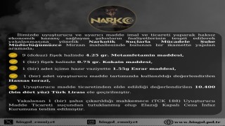 Bingölde uyuşturucu operasyonu: 1 tutuklama