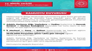 Bingölün 5 ilçesinde okullara kar tatili