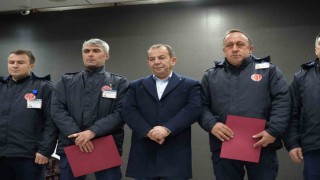 Boluda itfaiye personeline ‘Hizmet Şeref Belgesi verildi