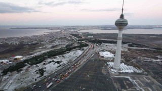 Büyükçekmecede kartpostallık kar manzarası