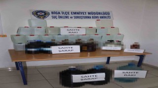 Çanakkalede 240 litre sahte içki ele geçirildi