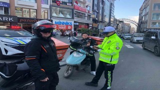 Çorluda motosikletliler denetlendi