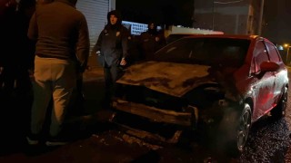 Çorluda seyir halindeki otomobil alev aldı