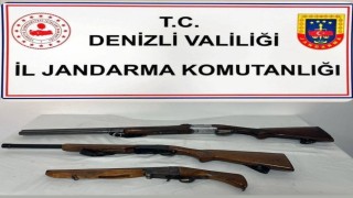 Denizlide çok sayıda silahla yakalanan 6 şüpheli gözaltına alındı
