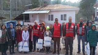 Depremzede öğrencilere kış desteği