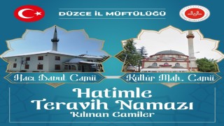 Düzcede 2 camide hatimle teravih namazı kılınacak
