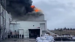 Edirnede fabrika yangını