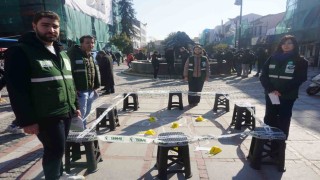 Edirnede sigaranın ölümcül izleri olay yeri konseptiyle anlatıldı