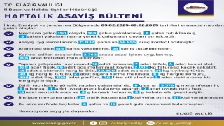 Elazığ’da Son Bir Haftada 190 Olay: 8 Tutuklama