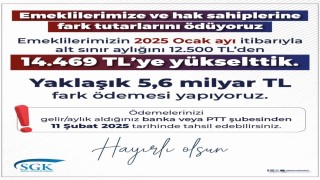 Emeklilerin zam farkı ödemeleri yarın hesaplara yatırılacak