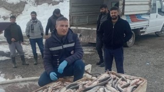 Erçek Gölünde kış balıkçılığı devam ediyor