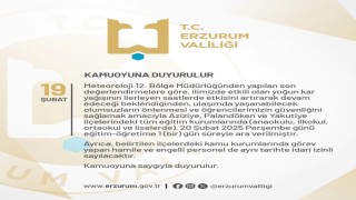 Erzurumda eğitime 1 gün kar tatili