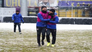 Eyüpspor, Beşiktaş maçı hazırlıklarına kar yağışı altında devam etti