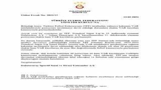 Galatasaraydan, 46 pozisyonun VAR kayıtları için TFFye başvuru