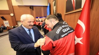 Gebzenin kahramanları GEAK ekibine akreditasyon sertifikası