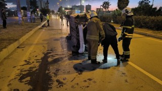 İskenderunda yan yatan aracın sürücüsü yaralandı
