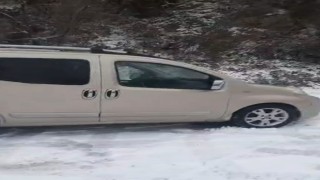 Kastamonuda kar esareti: Mahsur kalan sürücüden videolu yardım çağrısı