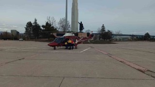 Konyada hava ambulansı kalp krizi geçiren hasta için havalandı