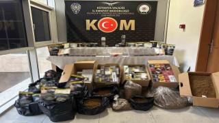 Kütahyada 59 bin makaron ele geçirildi