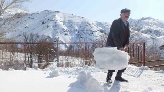Malatyada kar kalınlığı 1 metreyi geçti, zorlu mücadele dronla görüntülendi