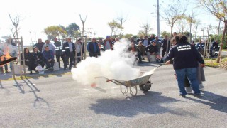 Manavgat ve Kemerde yangın söndürme tatbikatlı eğitim