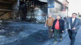 Manavgatta yangın mağduru esnafa destek ziyareti