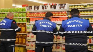 Menteşe Belediyesi zabıta ekiplerinden zincir marketlere denetim