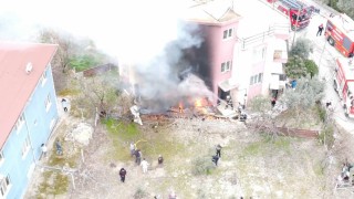 Müştemilatı saran alevler korku dolu anlar yaşattı