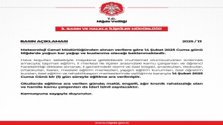 Niğdede eğitime 1 gün ara verildi