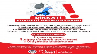 O İlçede Kuvvetli Rüzgar ve Fırtına Uyarısı