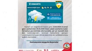 Osmaniye Valiliği’nden Zirai Don Uyarısı: Çiftçiler ve Üreticiler Dikkatli Olmalı