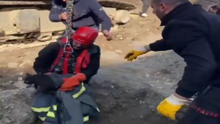 Osmaniye’de Fore Kazık Kuyusuna Düşen Kedi Kurtarıldı