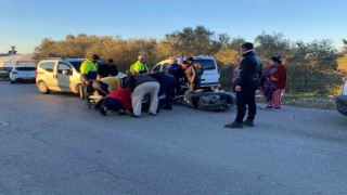Otomobil ile çarpışan motosikletin sürücüsü yaralandı